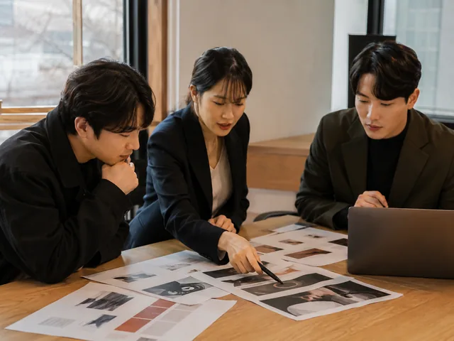전문직 광고 자료를 검토하는 업무 연출 이미지